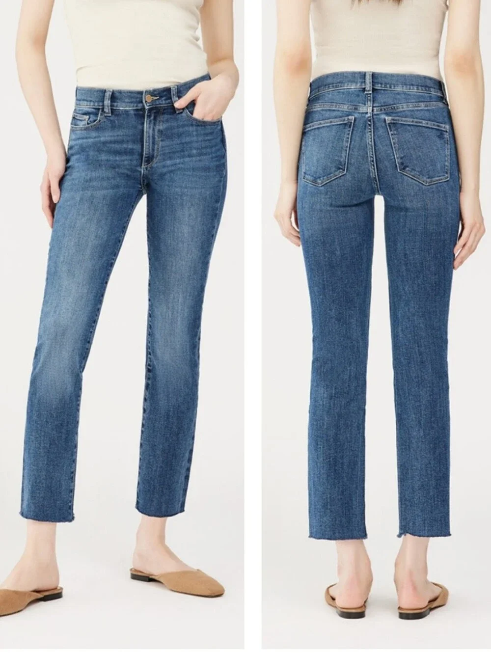 DL1961 Mara Straight Mid Rise Instasculpt Ankle Jeans in Chancery Size 27
